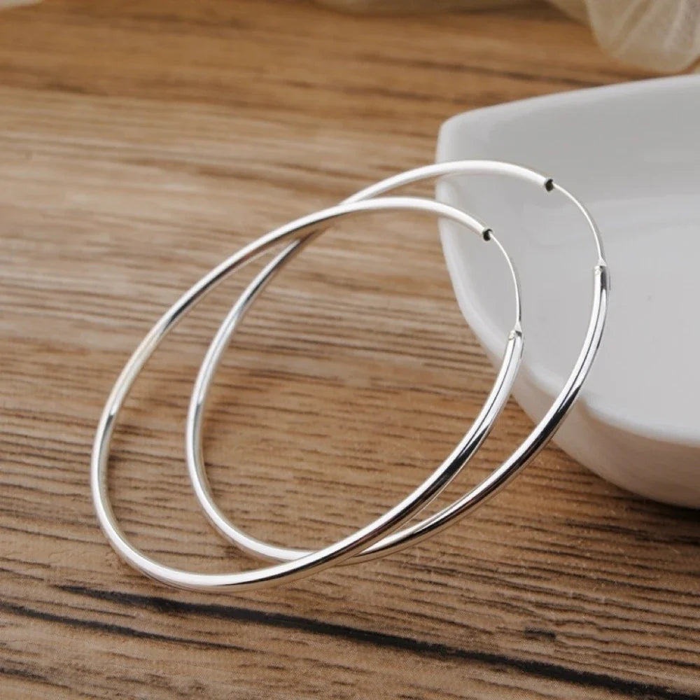Bold Elegance: 12–70mm Stainless Steel Minimalist Gold Hoop Earrings for Women