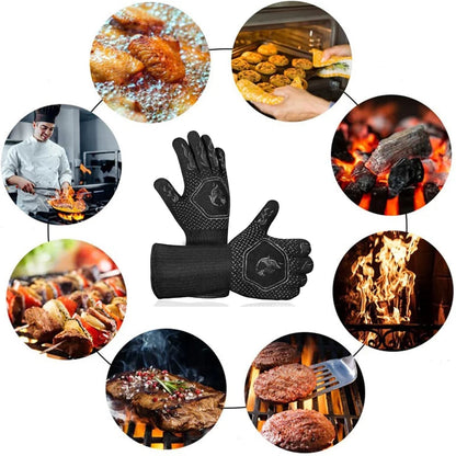 1PC / 1 Pair Heat-Resistant Silicone Oven Gloves – Fireproof, Non-Slip, and Built for BBQ, Grilling & Baking