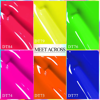 MEET ACROSS Neon Fluorescent UV Gel Nail Polish – 7ml Summer Bright Semi-Permanent Varnish for Bold Nail Art