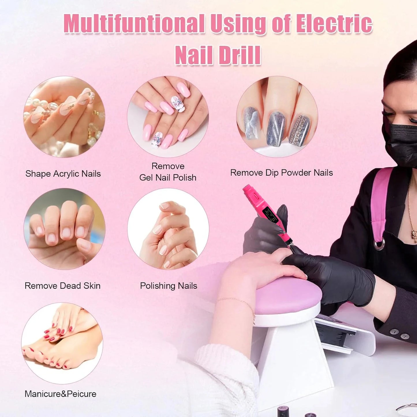 LULAA ProFile™ — Portable Electric Nail Drill Set for Manicure & Pedicure