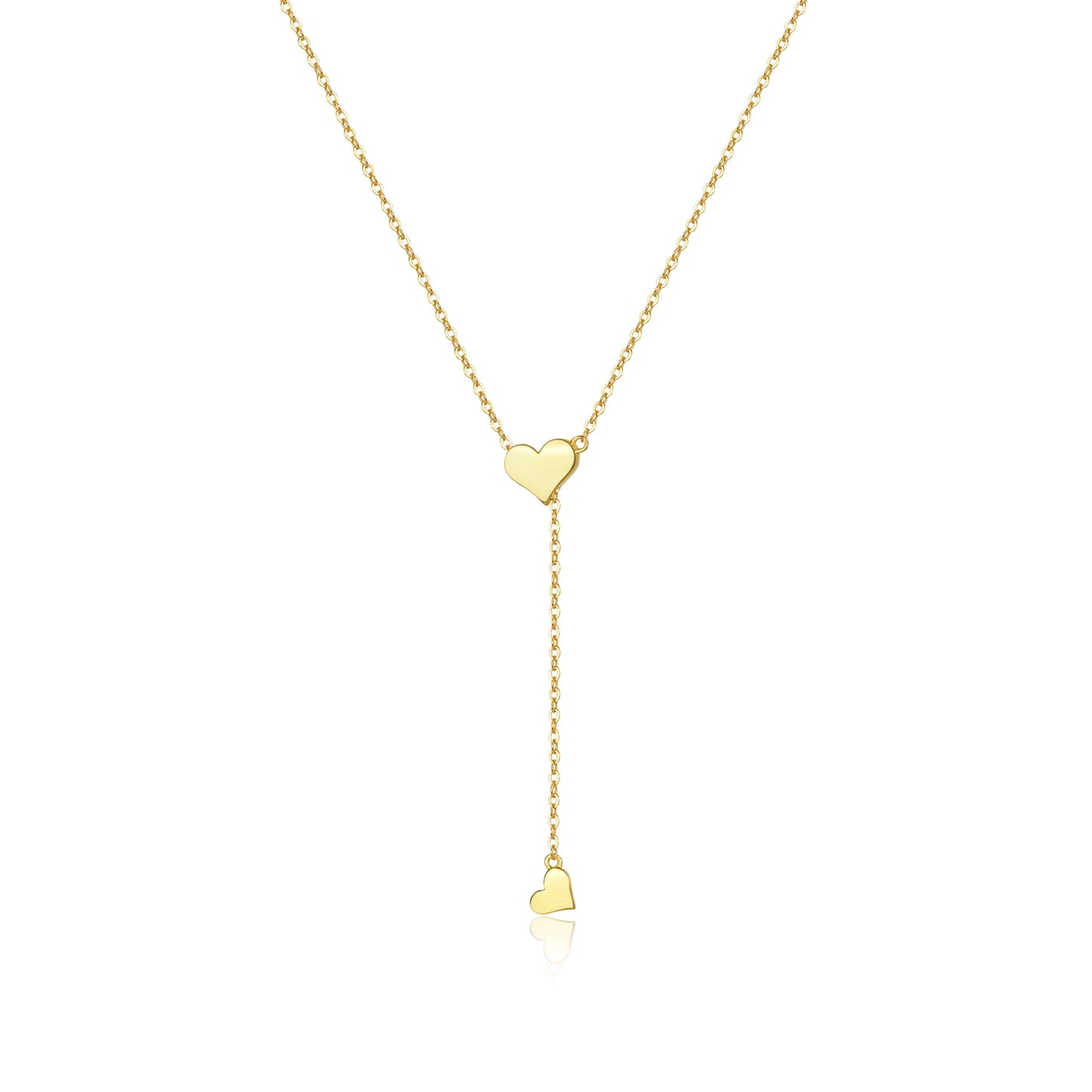 ANDYWEN 925 Sterling Silver Heart Pendant | Gold Adjustable Chain Choker