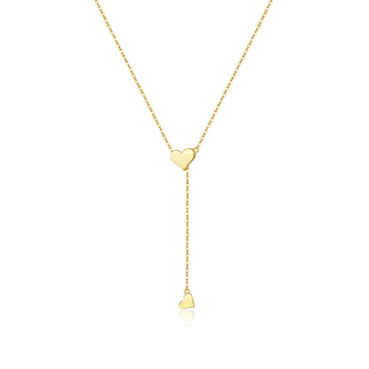 ANDYWEN 925 Sterling Silver Heart Pendant | Gold Adjustable Chain Choker