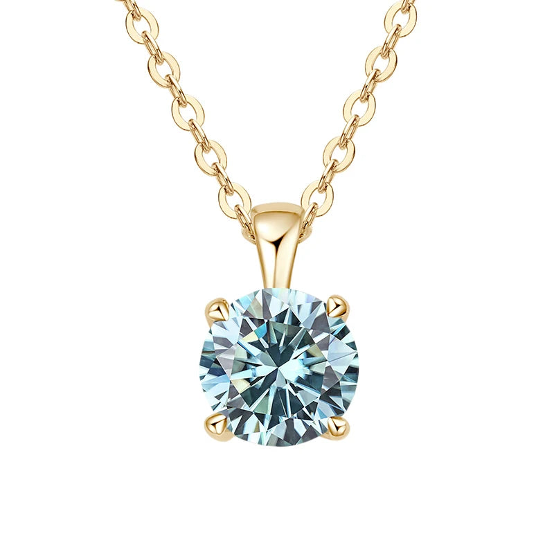 JoyceJelly™ 1ct Moissanite Pendant Necklace | Classic 4-Prong Luxury Fine Jewelry