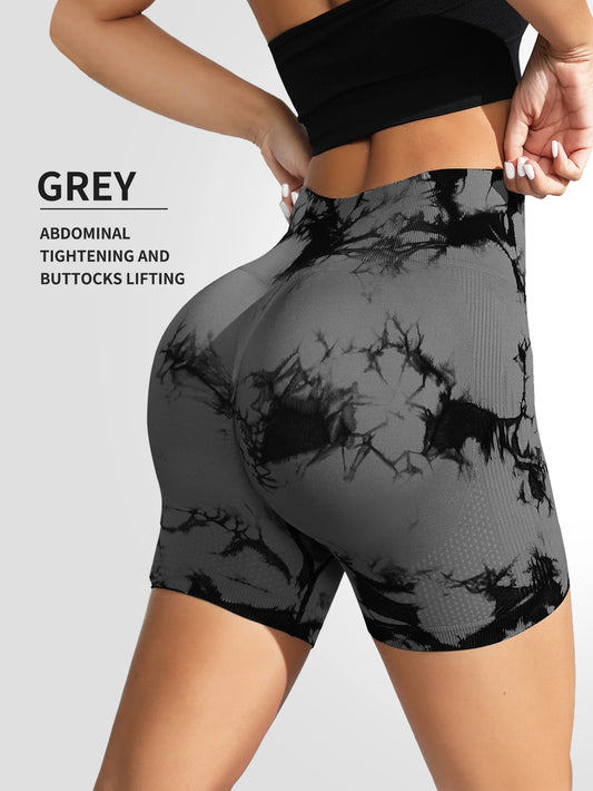 SculptWave™ Tie Dye Seamless Scrunch Leggings – High-Waist Butt-Lifting Yoga Pants for Women