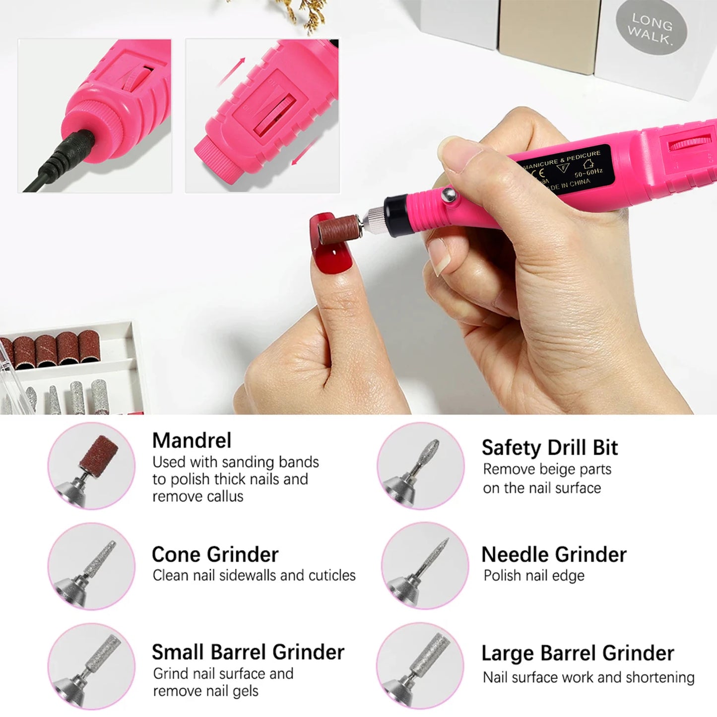 LULAA ProFile™ — Portable Electric Nail Drill Set for Manicure & Pedicure