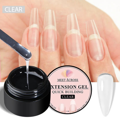 MEET ACROSS™ 8ml Milky White Builder Extension Gel – Quick Cure UV/LED Soak-Off Nail Art Polish