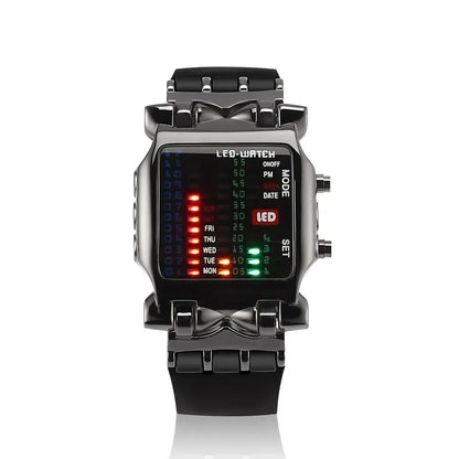 NeoTime™ Binary LED Watch – Futuristic Waterproof Timepiece