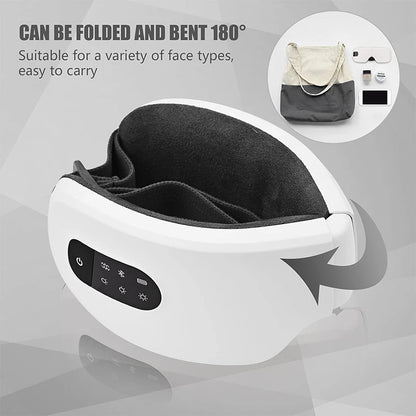 LuxRelief™ 4D Smart Eye Massager – Hot Compress, Vibration, Bluetooth Music & Airbag Therapy