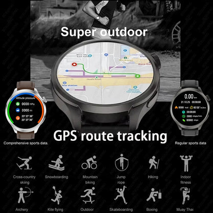 1.85" AMOLED GPS Smartwatch for Men – Outdoor Waterproof Sports Watch with NFC, Bluetooth Calls & Health Tracking