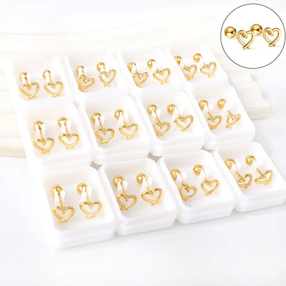 LUXUSTEEL Mini Cute Stud Earrings – Stainless Steel Heart, Butterfly, Rabbit Designs for Women & Girls | Helix & Cartilage Piercing Jewelry