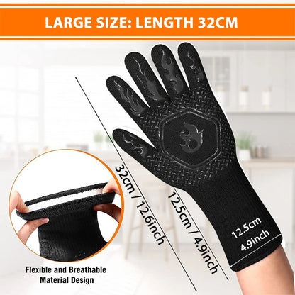 1PC / 1 Pair Heat-Resistant Silicone Oven Gloves – Fireproof, Non-Slip, and Built for BBQ, Grilling & Baking