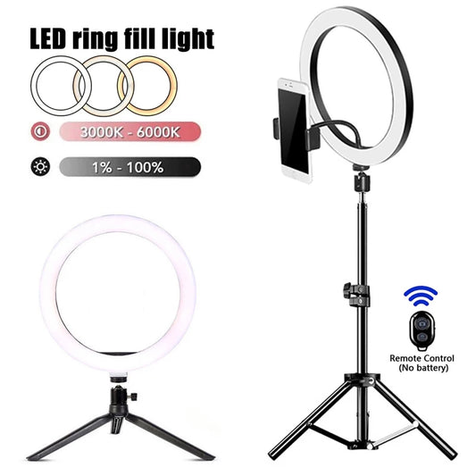 GlowBeam Studio™ — LED Ring Light with Tripod & Remote