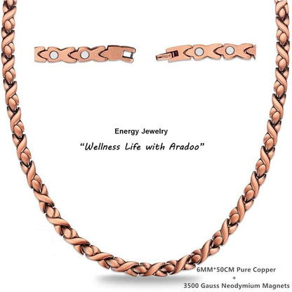 ARADOO Magnetic Copper Necklace – Stylish Pain Relief & Wellness Jewelry for Men & Women
