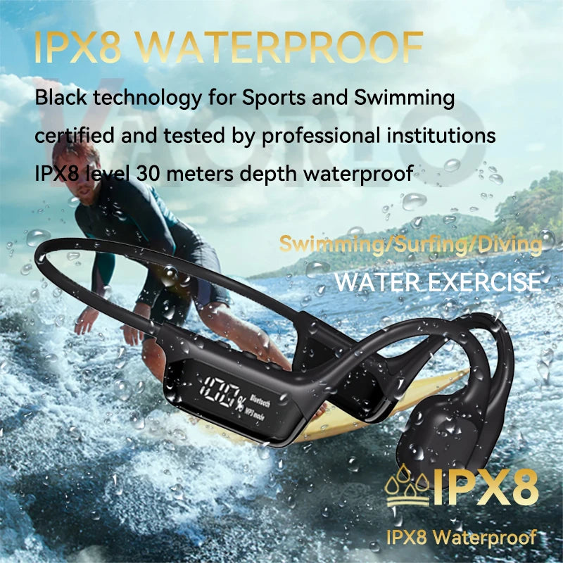 AquaVibe™ — Bone Conduction Bluetooth Headphones with MP3 & 32GB Storage (IPX8 Waterproof)