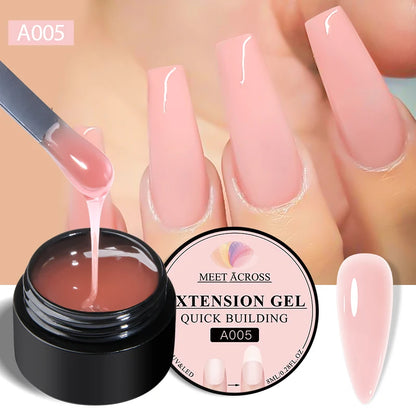 MEET ACROSS™ 8ml Milky White Builder Extension Gel – Quick Cure UV/LED Soak-Off Nail Art Polish