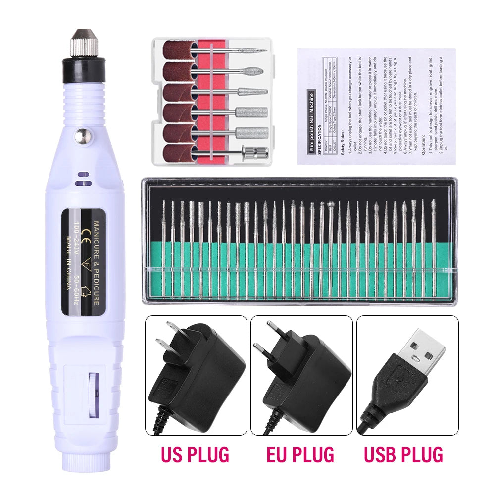 LULAA ProFile™ — Portable Electric Nail Drill Set for Manicure & Pedicure
