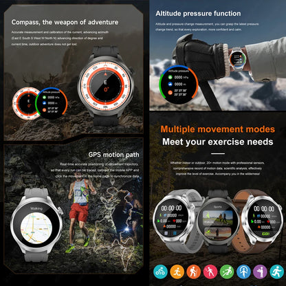 1.85" AMOLED GPS Smartwatch for Men – Outdoor Waterproof Sports Watch with NFC, Bluetooth Calls & Health Tracking