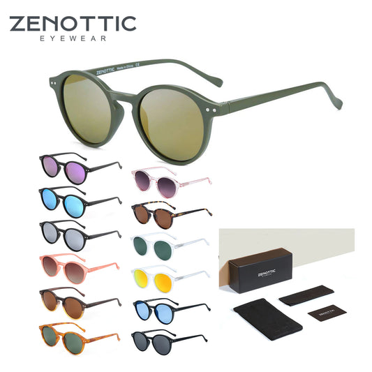 ZENOTTIC™ Retro Polarized Sunglasses – Unisex Small Round Vintage Frame UV400 Goggles (2023–2024 Edition)