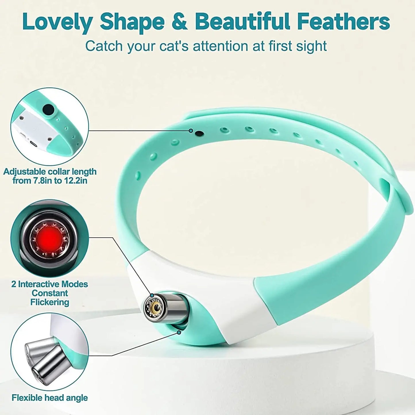 PounceBeam™ — Rechargeable Laser Toy Collar for Indoor Cats