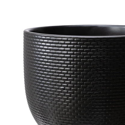 CeramiWeave™ 8-Inch Woven Ceramic Planter – Modern Indoor/Outdoor Pot with Drainage