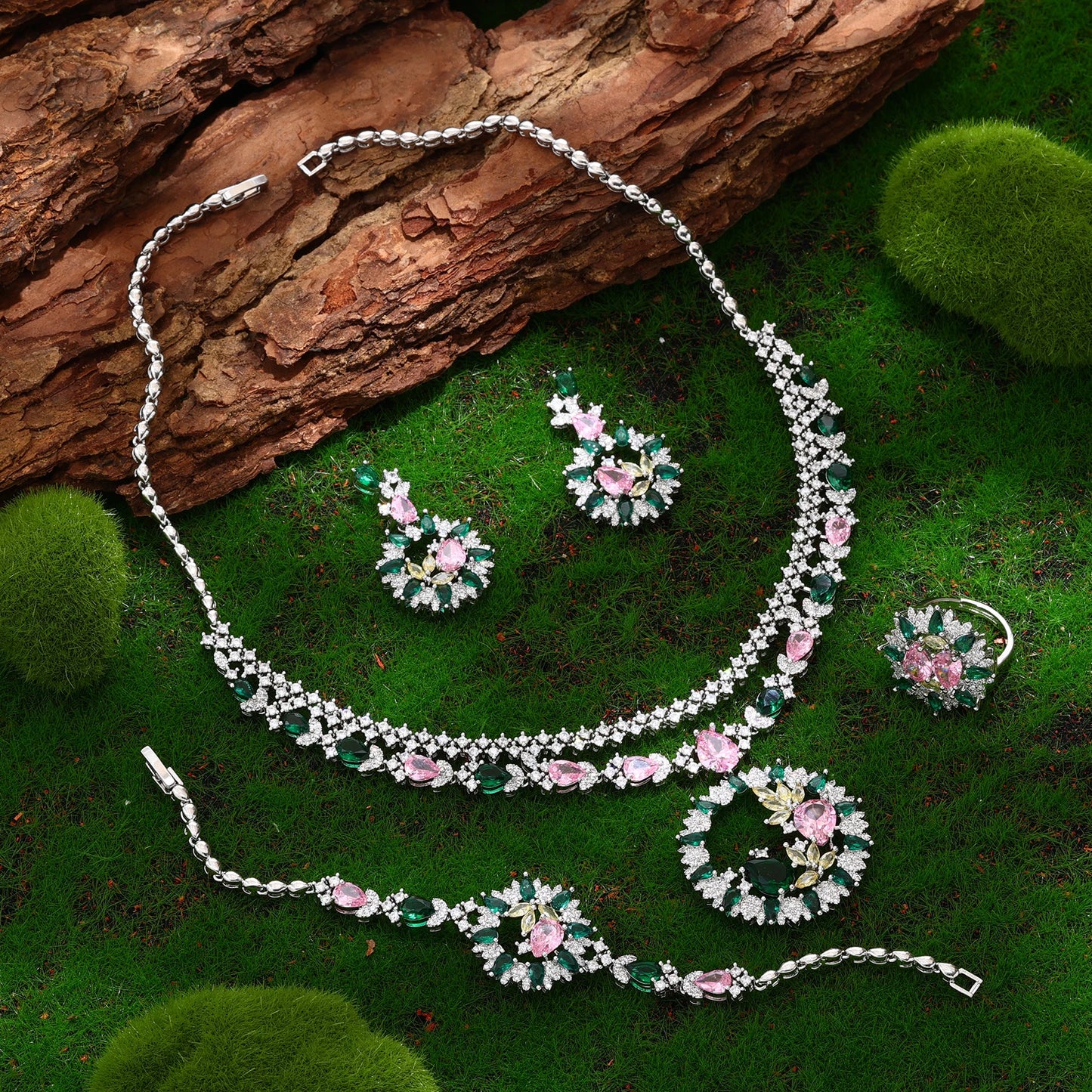 2025 Bestseller: 4-Piece Cubic Zirconia Bridal Wedding Jewelry Set – Timeless Elegance for the Modern Bride