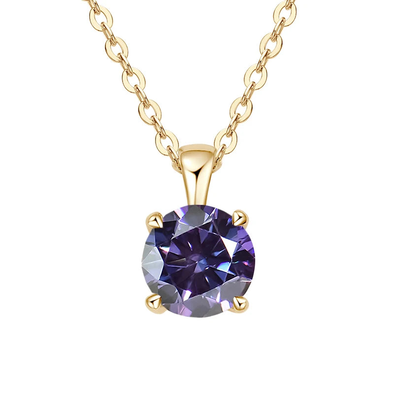JoyceJelly™ 1ct Moissanite Pendant Necklace | Classic 4-Prong Luxury Fine Jewelry