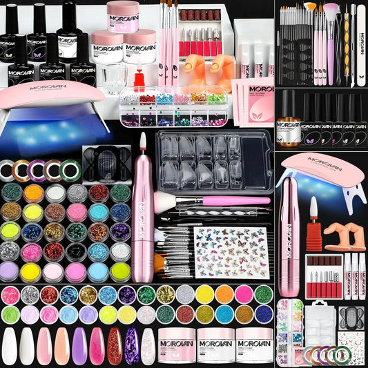 Morovan DiamondStart™ — All-in-One Acrylic Nail Kit for Beginners with Diamond Powder Art Set