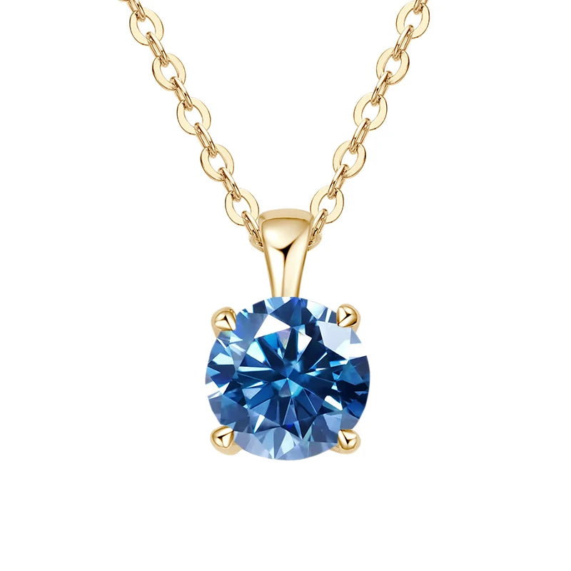 JoyceJelly™ 1ct Moissanite Pendant Necklace | Classic 4-Prong Luxury Fine Jewelry