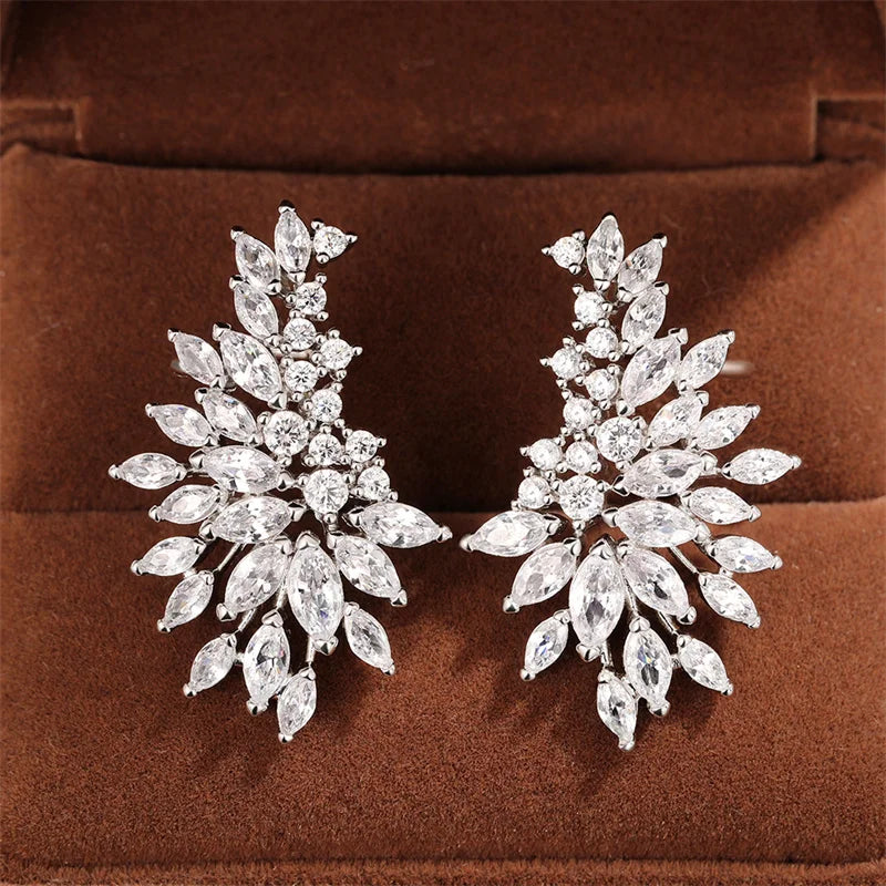 Huitan™ Dazzling CZ Stud Earrings – Glamorous Sparkle for Parties & Everyday Elegance