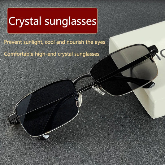 Shatar™ Retro Half-Frame Sunglasses – Vintage Metal Style UV Sunshade Eyewear for Men