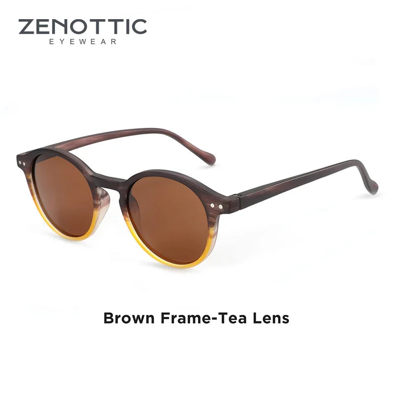 ZENOTTIC™ Retro Polarized Sunglasses – Unisex Small Round Vintage Frame UV400 Goggles (2023–2024 Edition)