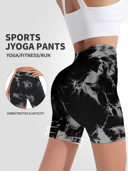 SculptWave™ Tie Dye Seamless Scrunch Leggings – High-Waist Butt-Lifting Yoga Pants for Women