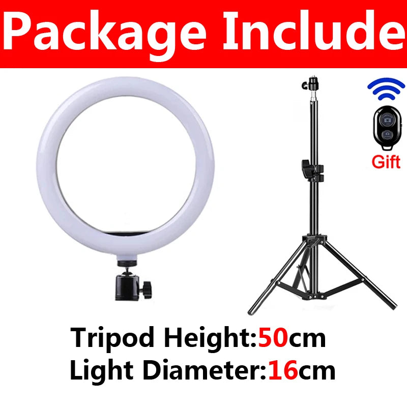 GlowBeam Studio™ — LED Ring Light with Tripod & Remote