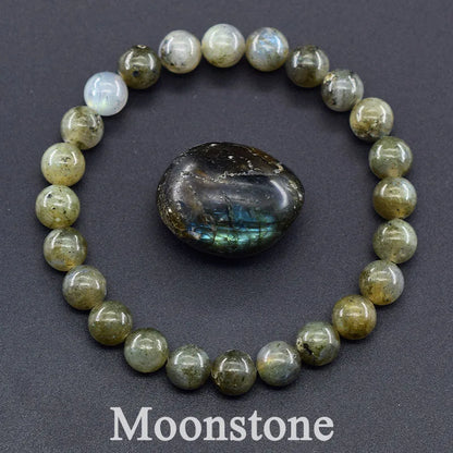 Indian Agate Natural Stone Bead Bracelet – Colorful Crystal Healing Strand for Women | Energy, Balance & Yoga Gift Jewelry