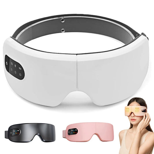LuxRelief™ 4D Smart Eye Massager – Hot Compress, Vibration, Bluetooth Music & Airbag Therapy