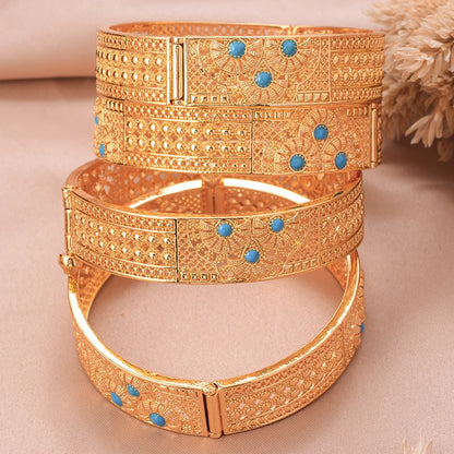 Ethiopian Gold Color Wedding Bangles – African & Middle Eastern Bridal Jewelry for Women