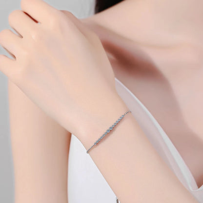 KNOBSPIN D VVS1 Moissanite Bracelet – 0.24ct Lab Diamond S925 Sterling Silver, 18K Gold Plated