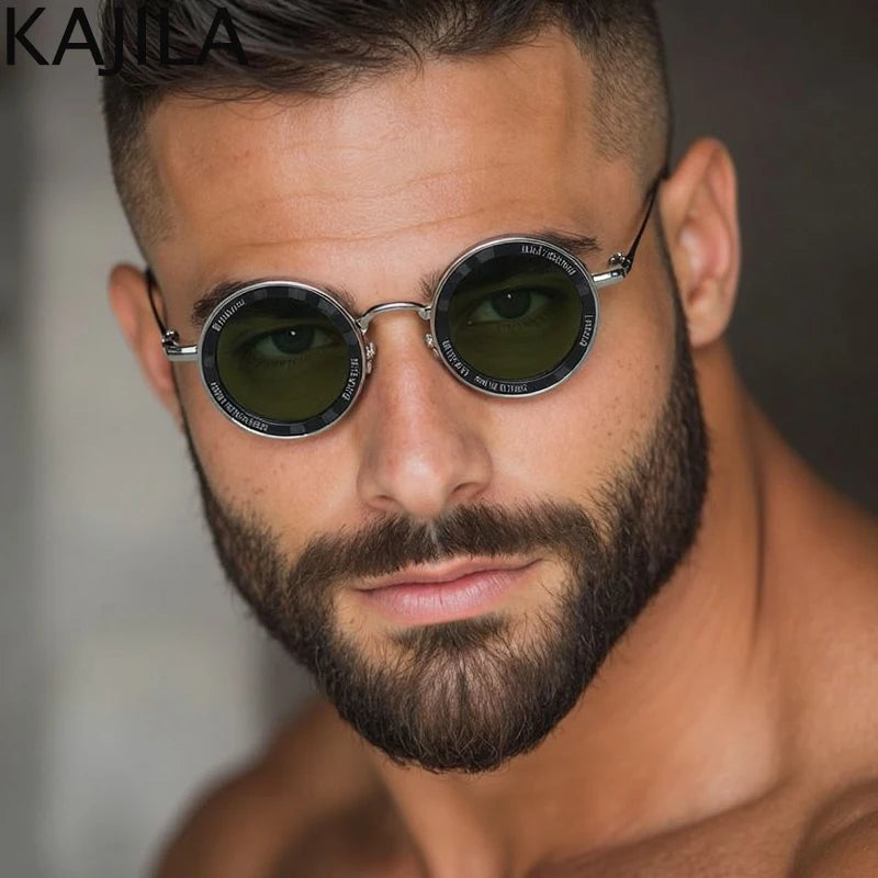 Small Frame Steampunk Round Sunglasses – 2025 Retro Punk Eyewear for Men | Classic Driving UV400 Luxury Brand Shades
