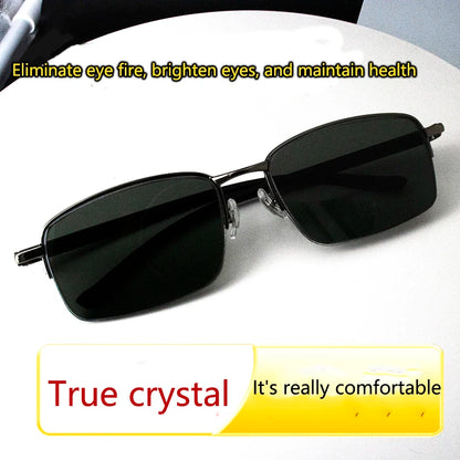 Shatar™ Retro Half-Frame Sunglasses – Vintage Metal Style UV Sunshade Eyewear for Men