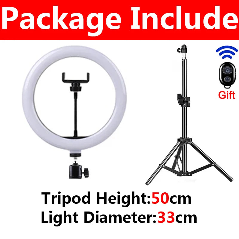 GlowBeam Studio™ — LED Ring Light with Tripod & Remote