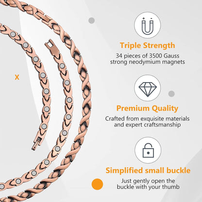 ARADOO Magnetic Copper Necklace – Stylish Pain Relief & Wellness Jewelry for Men & Women