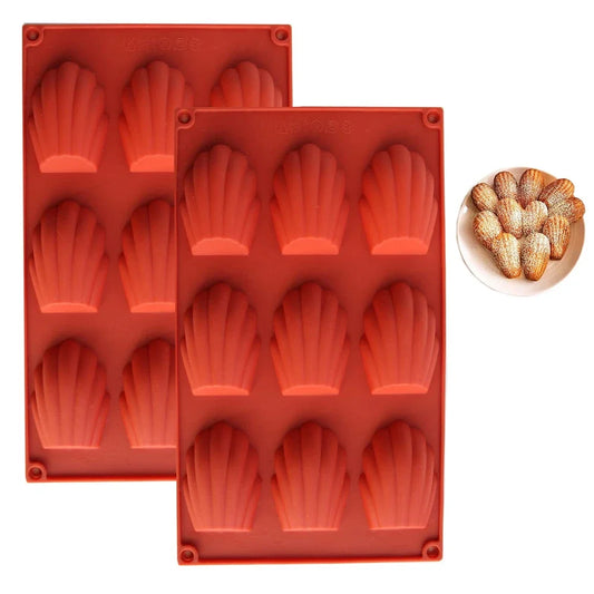 BakeShell™ — Nonstick Silicone Madeleine Cookie Mold (9-Cavity)