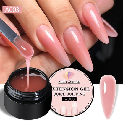 MEET ACROSS™ 8ml Milky White Builder Extension Gel – Quick Cure UV/LED Soak-Off Nail Art Polish
