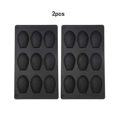 BakeShell™ — Nonstick Silicone Madeleine Cookie Mold (9-Cavity)
