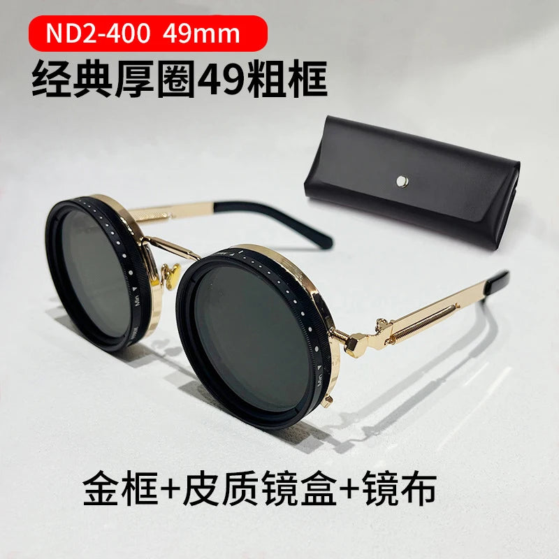 ND2–400 Adjustable Dimming Polarized Fishing Sunglasses – 9-Level UV400 ND Filter with Case Set