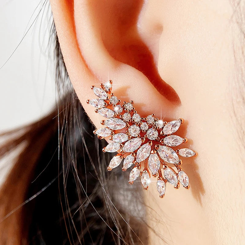 Huitan™ Dazzling CZ Stud Earrings – Glamorous Sparkle for Parties & Everyday Elegance