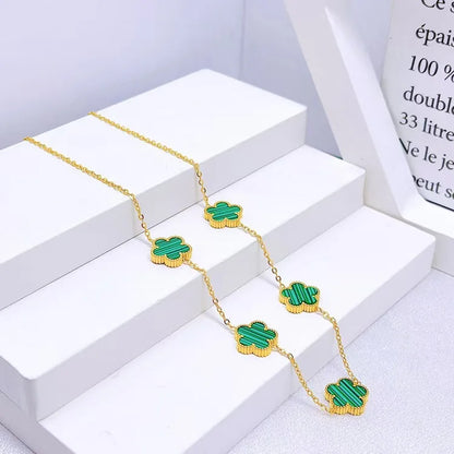 BloomFlip™ Reversible 5-Petal Flower Jewelry Set – Stainless Steel Necklace, Bracelet & Earrings (2-in-1 Wear)