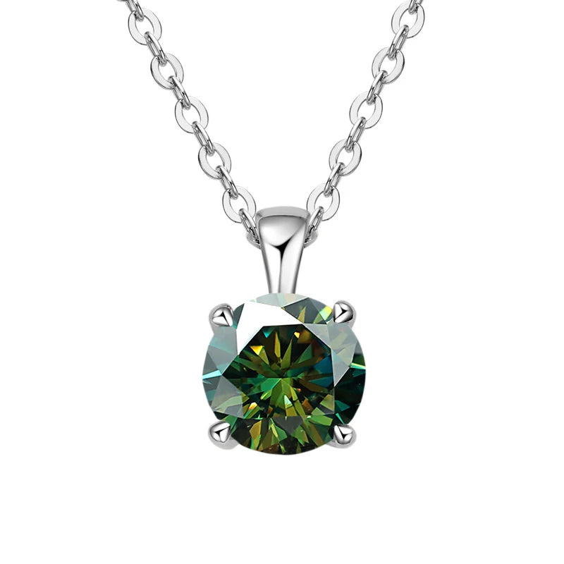 JoyceJelly™ 1ct Moissanite Pendant Necklace | Classic 4-Prong Luxury Fine Jewelry