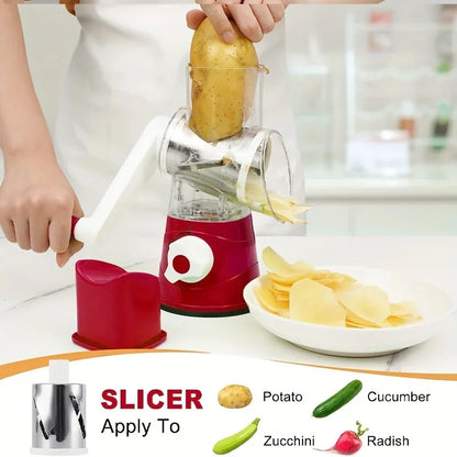3-in-1 Manual Vegetable Cutter & Cheese Slicer | Multi-Purpose Kitchen Chopper & Shredder