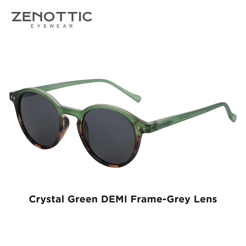 ZENOTTIC™ Retro Polarized Sunglasses – Unisex Small Round Vintage Frame UV400 Goggles (2023–2024 Edition)